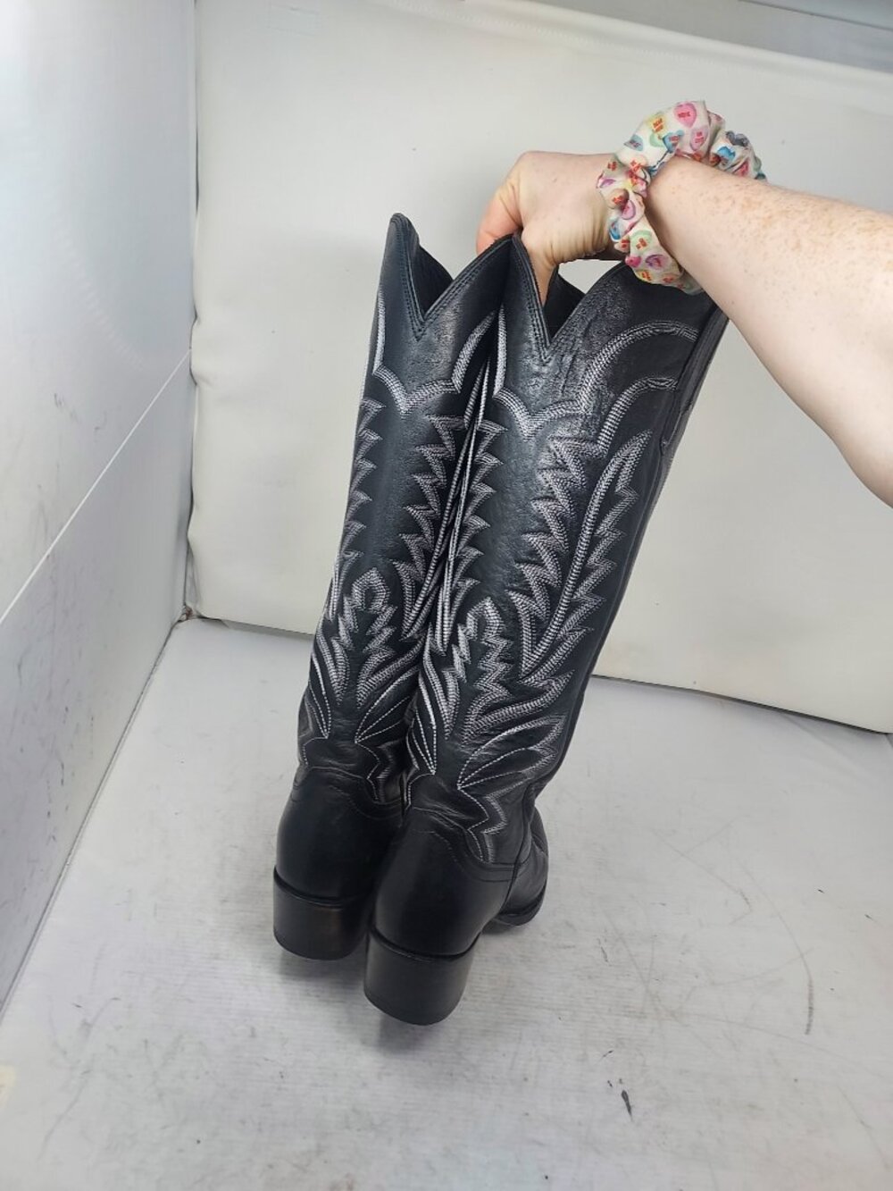 Tecovas WOMENS Black Midnight The Abby Cowboy Tall Boot - Picture 9 of 9